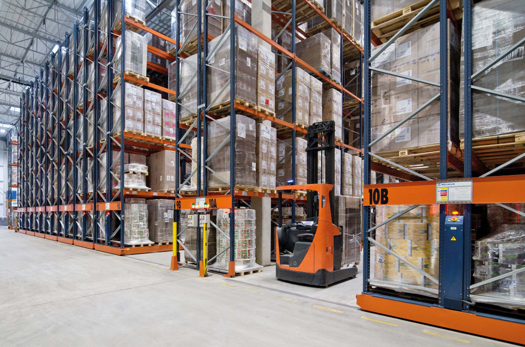 Movirack mobile racking forklift operation Belgium