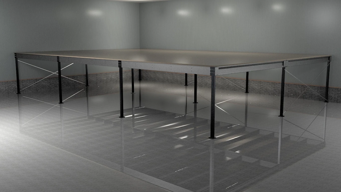 3D visualisation Profima mezzanine floor steel structure